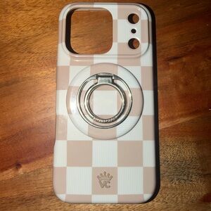 Velvet Cavier iPhone 17 Pro Nude Vibe Checker Phone Case with MagSafe Grip